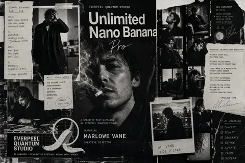 “Unlimited Nano Banana Pro” reimagined as a fictional creative-tech campaign for - AI生成图片 1