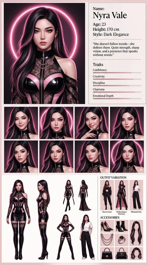 Create a high-resolution vertical character concept poster in a luxurious blush- - AI生成图片 2