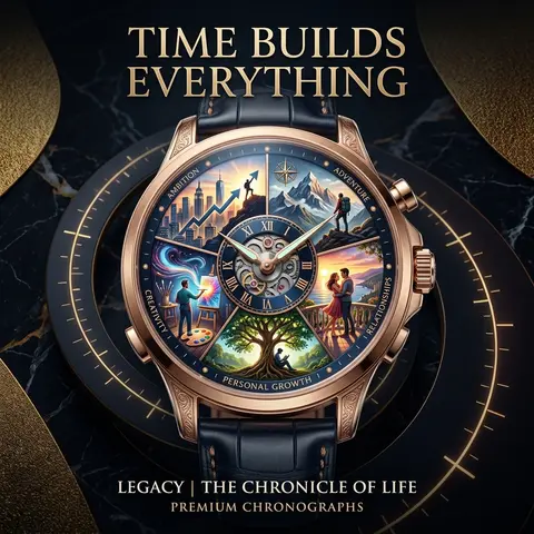A premium 9:16 watch advertising poster.Main Subject: A luxury wristwatch domina - AI生成图片 2