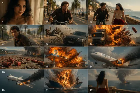 Cinematic action-drama storyboard sequence, ultra-photorealistic, anamorphic 2.3 - AI生成图片 1