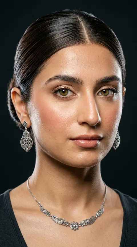 An extreme close-up beauty portrait focusing on the face and neck of a beautiful - AI生成图片 1