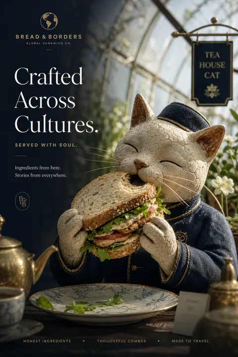 A serene 4:5 premium food-ad carousel slide for a fictional global sandwich bran - AI生成图片 2