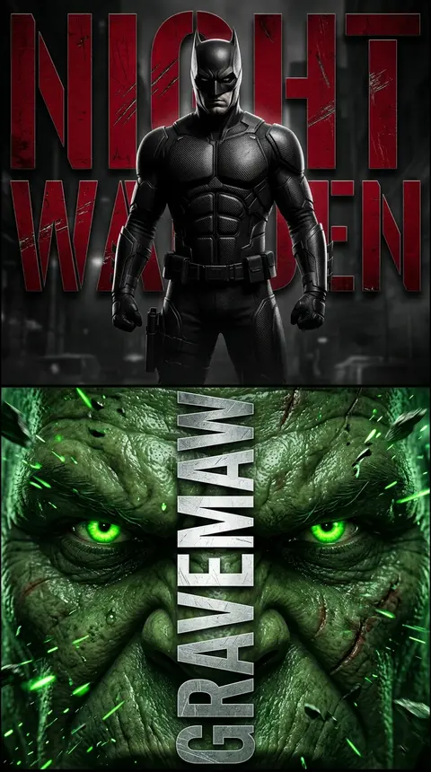 A cinematic vertical poster split into two intense panels: in the foreground, th - AI生成图片 2