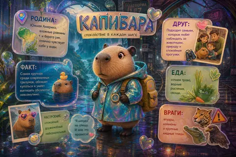 Детская познавательная инфографика в стиле объемной анимации с мягким кинематогр - AI生成图片 1