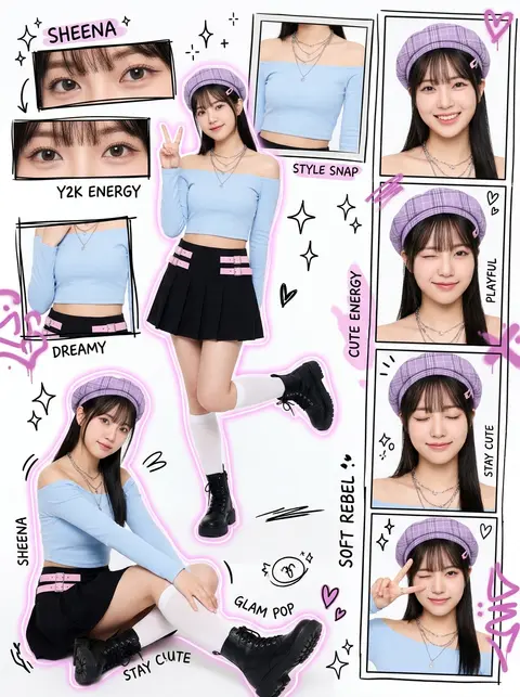 Create a high-quality Y2K kawaii street-style collage poster based on the upload - AI生成图片 3
