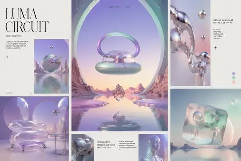 Trend-forecast editorial collage exploring internet-native AI design language, f - AI生成图片 2