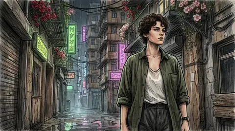 A hyper-realistic cinematic portrait of a fictional young deep-sea diver with a - AI生成图片 2