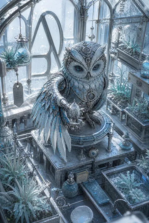 an intimate, quiet isometric miniature scene inside a sunlit greenhouse, centere - AI生成图片 2