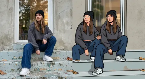 Transform the uploaded image into an ultra-high-resolution mixed-reality street - AI生成图片 2