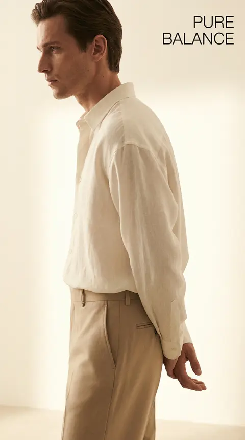Premium minimalist fashion campaign. Main Subject: Male model wearing an oversiz - AI生成图片 4