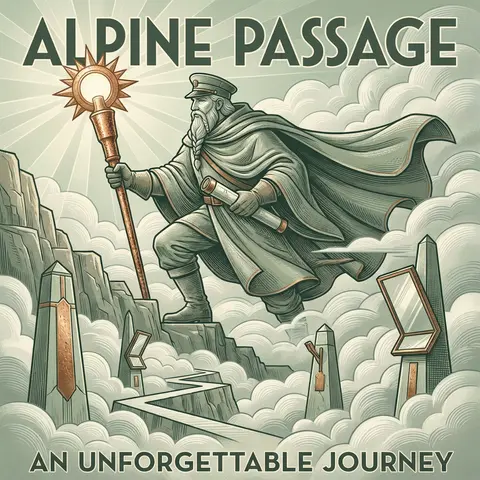 An epic, monumental art deco travel poster depicting a lighthouse keeper ascendi - AI生成图片 4