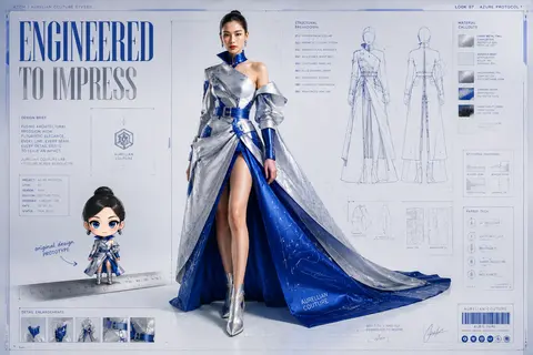 Hyper-realistic luxury fashion campaign poster designed as a giant architectural - AI生成图片 2