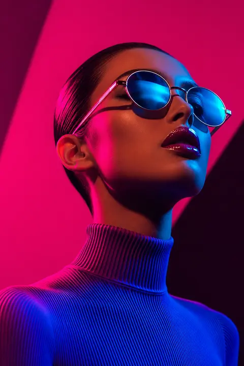 A hyper-vibrant studio editorial portrait of Selene Vale, a poised avant-garde m - AI生成图片 1