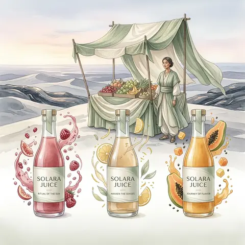 A dreamlike watercolor storybook illustration of a serene fruit vendor standing - AI生成图片 3