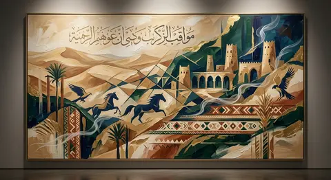 Contemporary Arabian abstract illustration in a refined Gulf fine-art style, an - AI生成图片 2