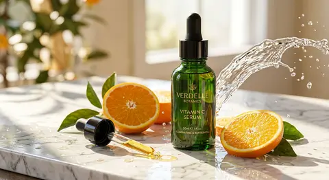 Ultra-realistic luxury skincare campaign shot of a premium Verdelle Botanics ser - AI生成图片 2
