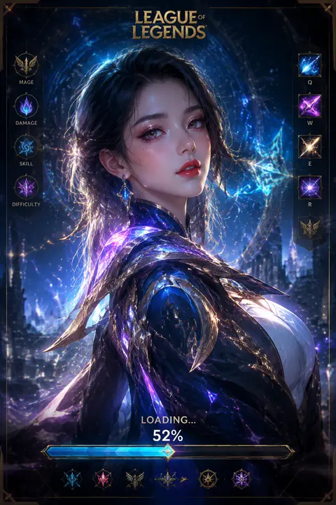Cinematic League of Legends champion loading screen, ultra-realistic AAA game me - AI生成图片 4