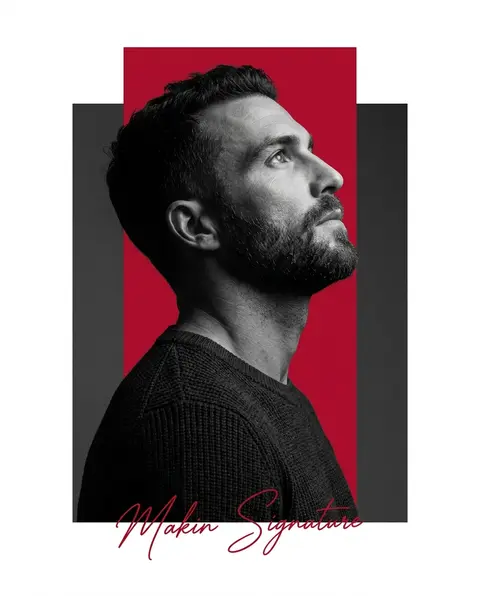 Minimalist editorial portrait poster design featuring a confident male athlete s - AI生成图片 1