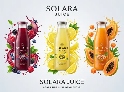 Create an ultra-premium juice beverage campaign poster for a self-created brand - AI生成图片 3