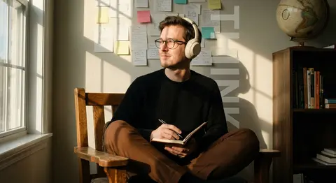 A cinematic portrait of the person from the uploaded image, seated cross-legged - AI生成图片 2