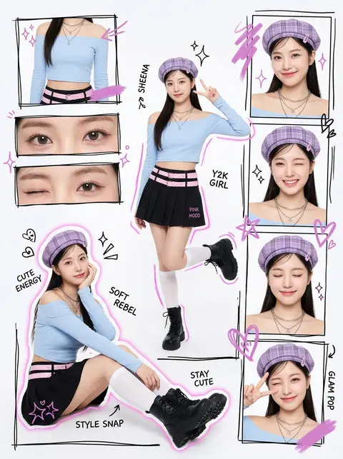 Create a high-quality Y2K kawaii street-style collage poster based on the upload - AI生成图片 2