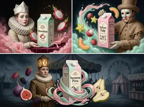 triptych carnival tableau at midnight, baroque oil painting, eerie luxury poster - AI生成图片 2