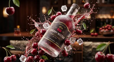 Create an ultra-realistic 3D commercial-style hero shot of a premium cherry nect - AI生成图片 1