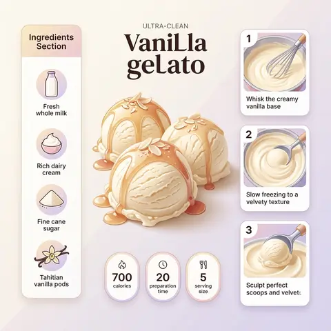Ultra-clean contemporary dessert infographic centered on a hero visual of luscio - AI生成图片 1