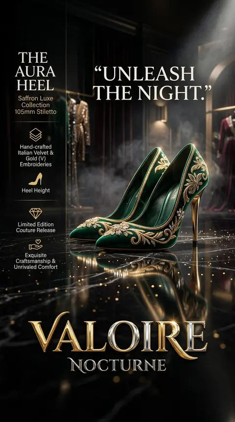 Create an ultra-premium luxury fashion advertisement poster for designer high he - AI生成图片 1