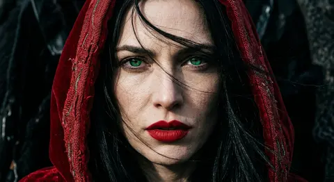 Extreme close-up editorial portrait of Selene Voss, an enigmatic fictional muse - AI生成图片 3