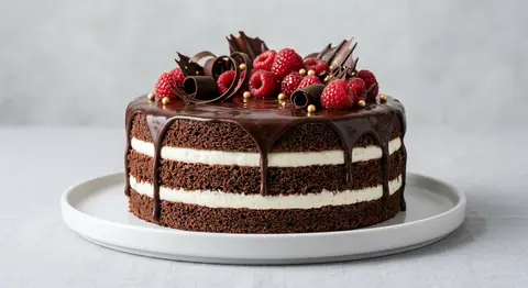 Ultra-realistic premium food photography of a layered chocolate cake on a white - AI生成图片 4