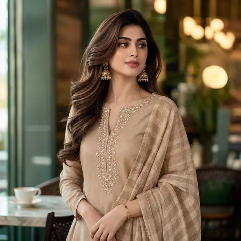 A high-end fashion portrait of Zara Mehreen, a striking young South Asian muse, - AI生成图片 2