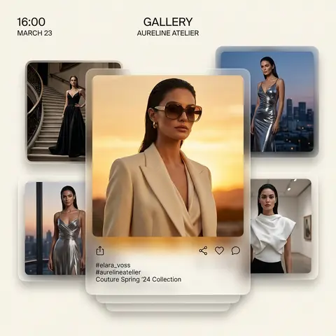 Aspect ratio 1:1, ultra-modern fashion editorial designed like a luxury smartpho - AI生成图片 4