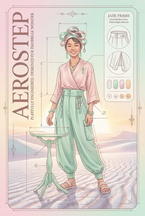 Whimsical luxury invention poster rendered as a meticulous blueprint schematic, - AI生成图片 1