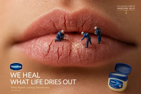 Create an ultra-premium skincare advertising poster for Vaseline, built around a - AI生成图片 2