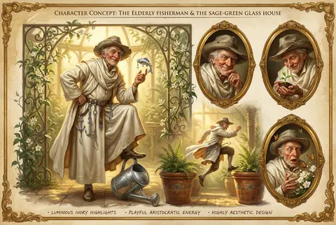 Character concept sheet for an animated feature in lush baroque oil painting sty - AI生成图片 4