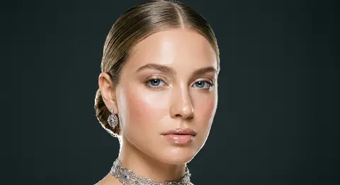 Extreme close-up beauty portrait of Selene Veyra, a striking fictional socialite - AI生成图片 2