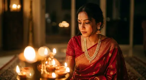 A hyper-photorealistic cinematic soft-focus portrait of Priyasha Devani, draped - AI生成图片 1