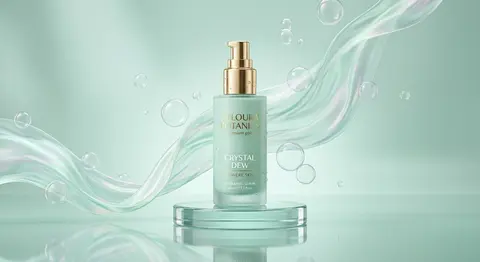 (Luxury skincare product advertisement), (cool mint-green pastel theme), premium - AI生成图片 1