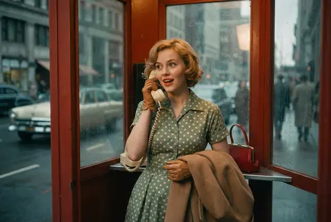 A hyper-realistic 1950s-inspired editorial portrait of a young woman (use upload - AI生成图片 3