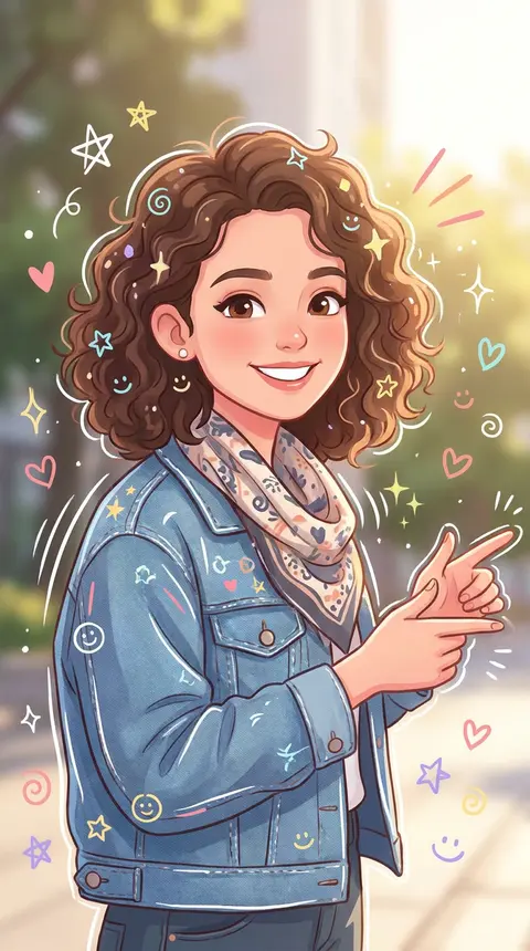 Transform the uploaded portrait into a cute, candy-bright cartoon illustration w - AI生成图片 4