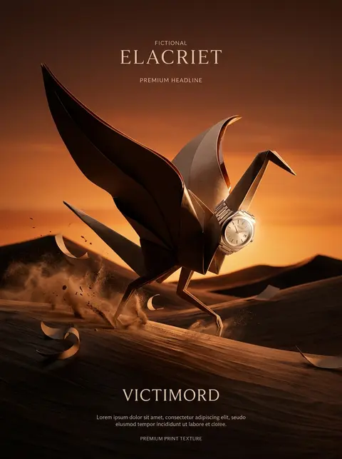 Ultra-premium vertical advertising poster for a fictional luxury timepiece campa - AI生成图片 1