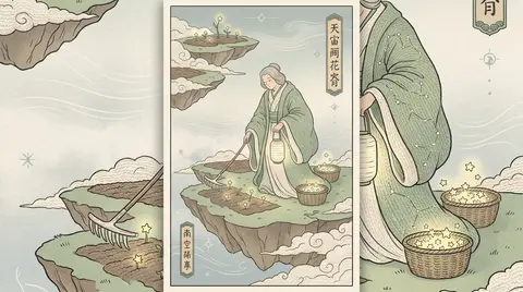 Vertical poster composition, dreamlike and serene, ukiyo-e woodblock print aesth - AI生成图片 3