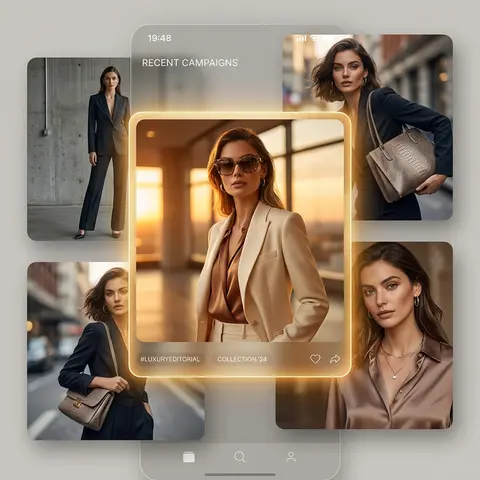 Aspect ratio 1:1, ultra-modern fashion editorial designed like a luxury smartpho - AI生成图片 2
