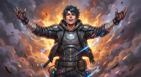 Fantastic digital painting of Kael Veyron, a young urban champion rendered in ul - AI生成图片 1