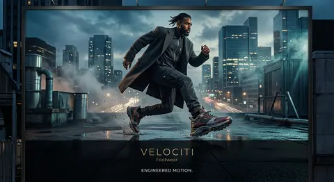 Create an ultra-premium footwear advertising poster designed by a world-class cr - AI生成图片 2