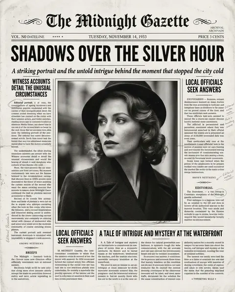 Ultra-realistic front page of a vintage newspaper, cinematic black-and-white edi - AI生成图片 2