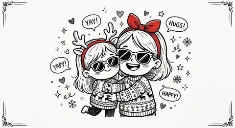 Transform the uploaded photo into a cute black-and-white hand-drawn chibi doodle - AI生成图片 2