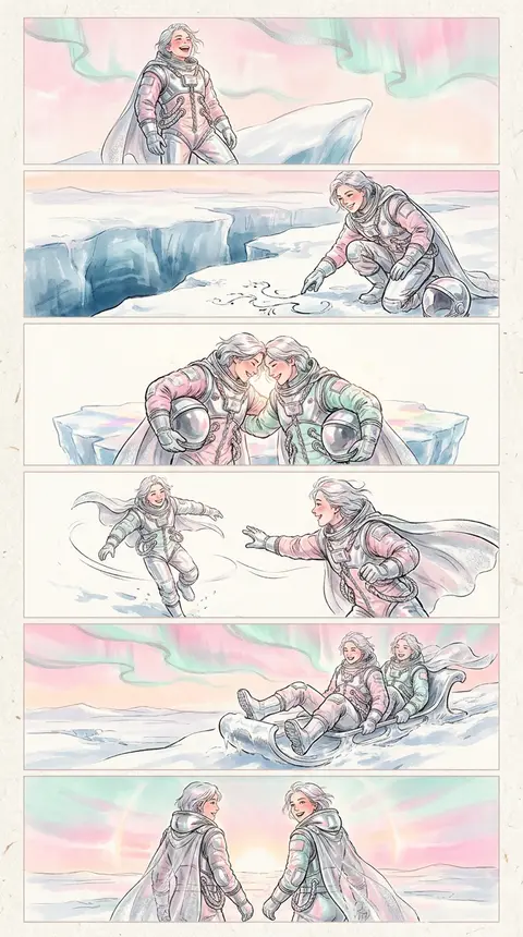 A radiant six-panel editorial composition in a precise vertical gallery layout, - AI生成图片 3