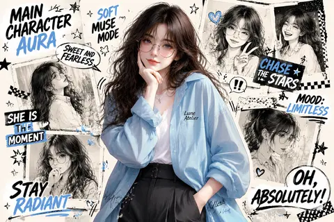 Ultra-realistic IMAX-scale streaming-platform cinematic anime-sketch collage pos - AI生成图片 4